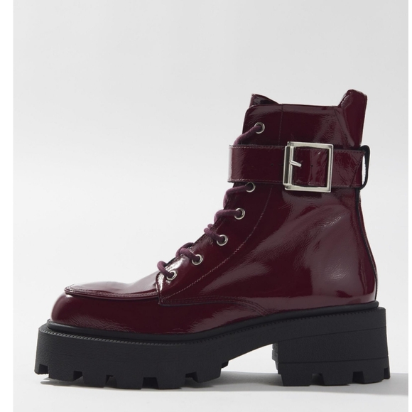 NWT Burgundy genuine patent leather  size 7 - Picture 3 of 5